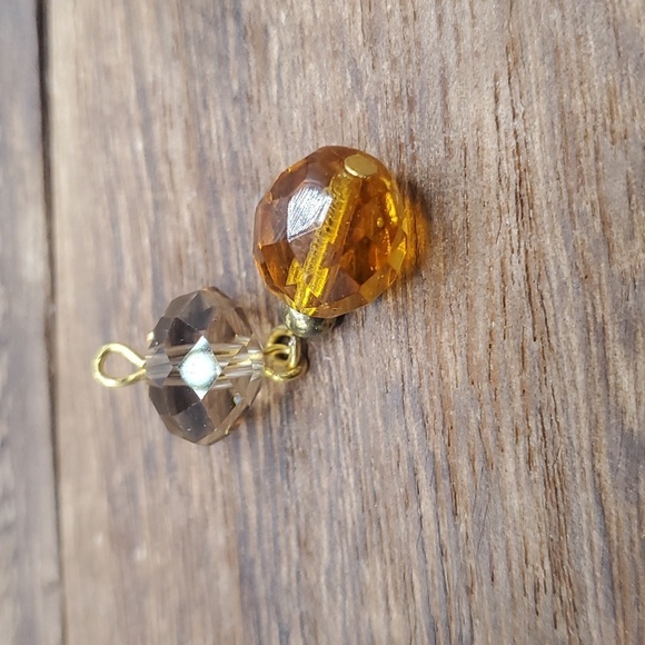 Amber crystal chandelier drop facet pendant - Picture 1 of 2